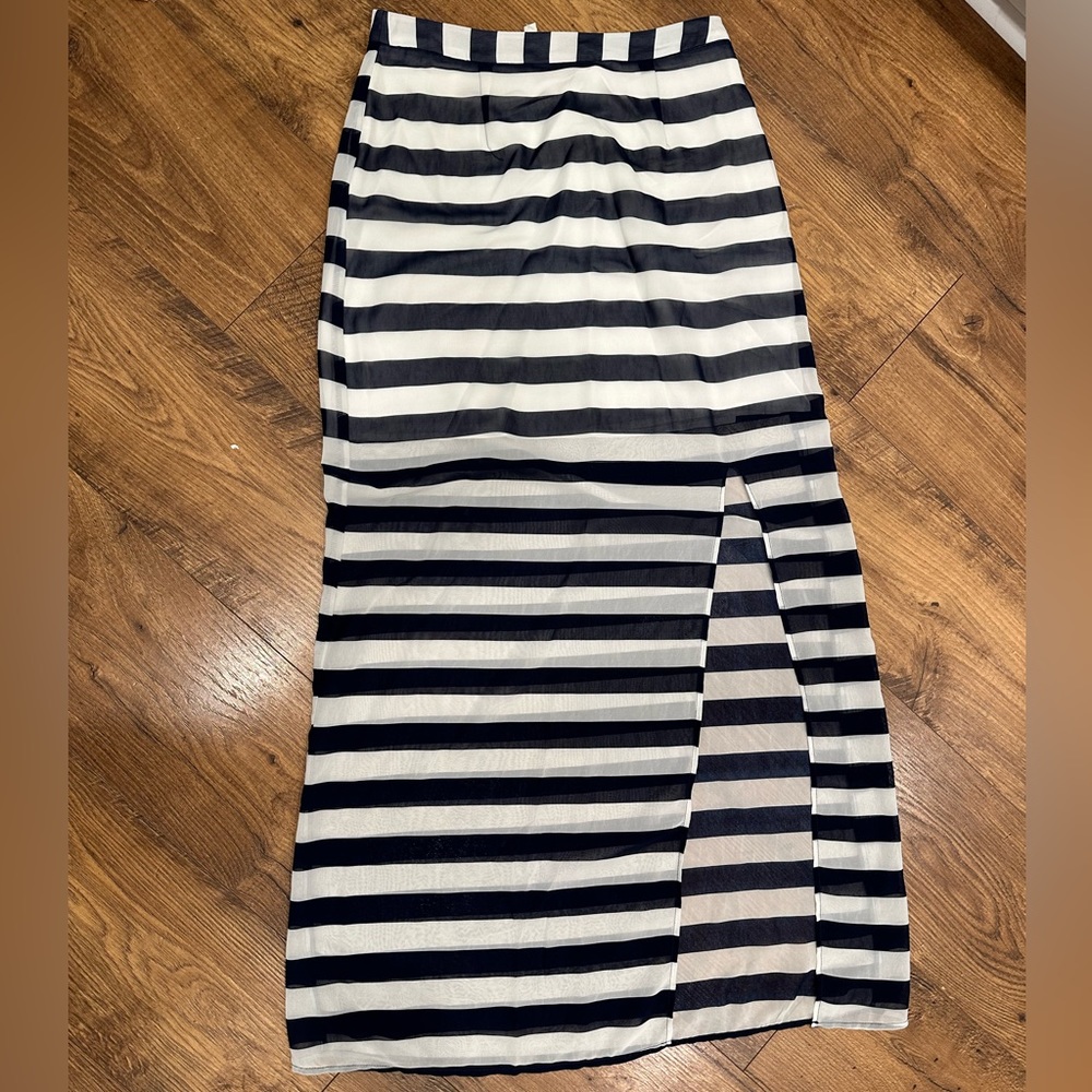 Gianni Bini Sheer Maxi Skirt with Slit